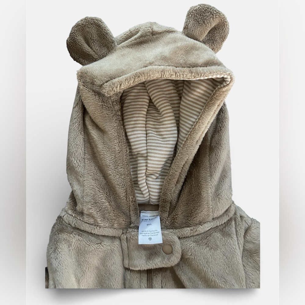 Carters Cozy Tan Kids One Piece Size 9 M - Picture 9 of 9